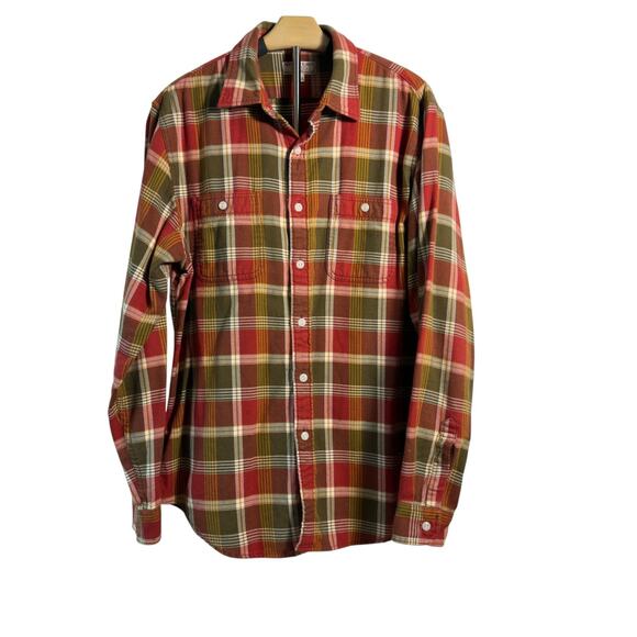 J.Crew Other - Wallace & Barnes J.Crew Flannel Red/Green Plaid Button Up